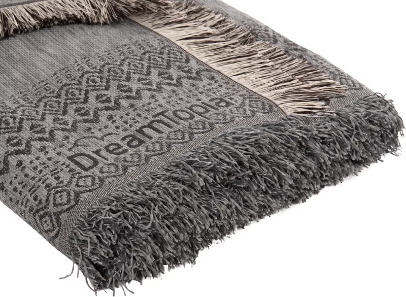 Mbulesë divani me franja DREAMTOPIA FH12165.05 ngjyrë gri e çelët 295X170 cm