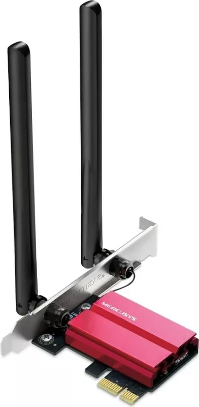 Kartë rrjeti PCIe Mercusys AXE5400 Wi-Fi 6E, Bluetooth 5.3, E zezë