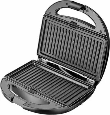Toaster multifunksional Adler AD3040 5-në-1 1200W, set me 5 pllaka, argjendtë/zi
