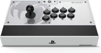 Arcade stick Nacon Daija për PS5, SANWA butona, USB-C, 3 m kabllo, bardhë/zi, set me 2 koka shkopi + vegla