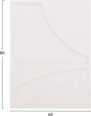 Panel dekorativ për mur, seri Santorini, MDF, ngjyrë e bardhë e zbehtë, FH4509, 60x4x80 cm