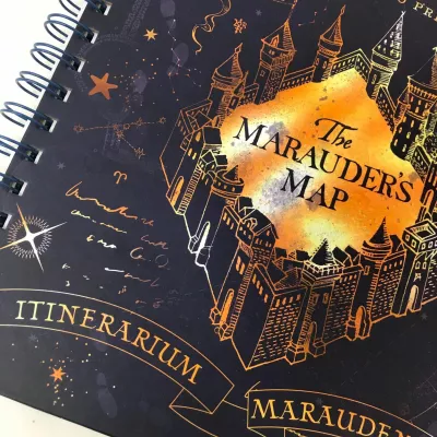 Fletore me spirale Pyramid International Harry Potter Marauder's Map A4, blu e errët