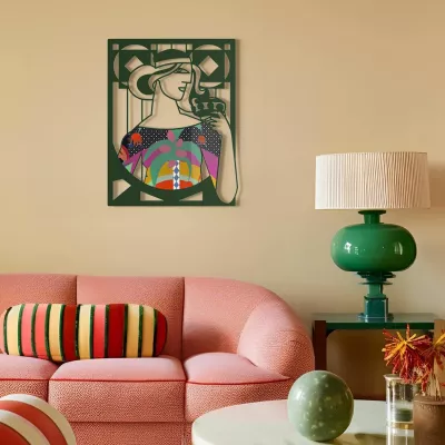 Aksesor dekorativ metalik për mur Wallity, Mystic Grace - APT819, 44x56cm