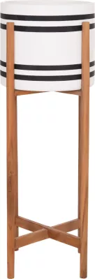 Vazo e brendshme me bazë druri teak, ngjyrë e zezë dhe e bardhë, RENTIL FH4683M, 27x66cm