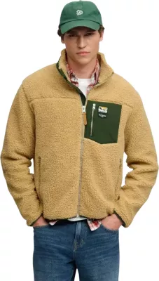Jakne fleece për meshkuj Superdry Mountain Full Zip SDM2014575A, bezhë [Madhësia: S]