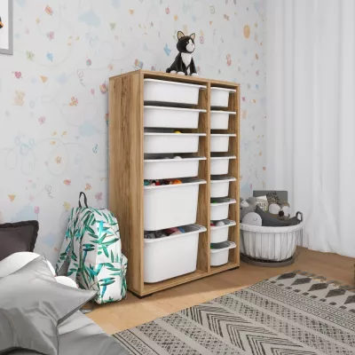 Dollap multifunksional Hanah Home, Rine 2D4K8U, ngjyrë arre dhe e bardhë