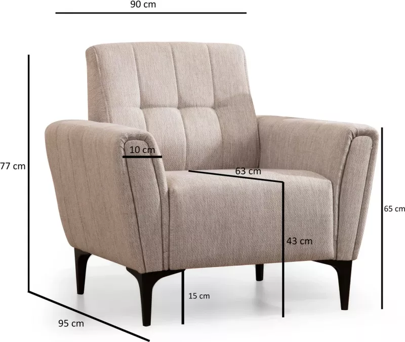 Karrige një vendëshe Hamlet, bezhë, Atelier del Sofa