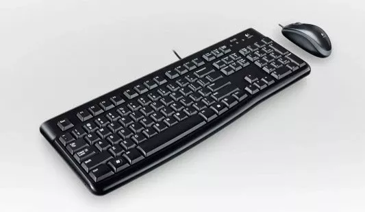 Tastierë dhe maus Logitech Desktop MK120, Wired, USB, Mekanik, QWERTY, Zi