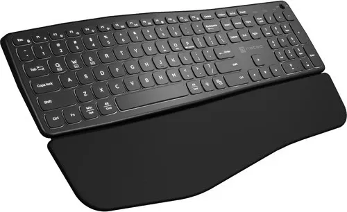 Tastierë Natec Porifera, pa tela, Qwerty, numërike, 12 çelësa multimedialë, e zezë, ndriçim i bardhë
