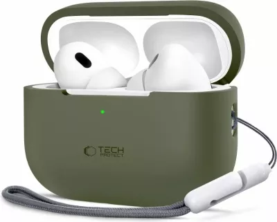 Mbështjellës silikoni Tech-Protect për AirPods Pro/Pro 2, i gjelbër