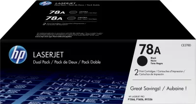 Toner HP 78A CE278AD rendiment 2100 faqe paketë dyshe i zi