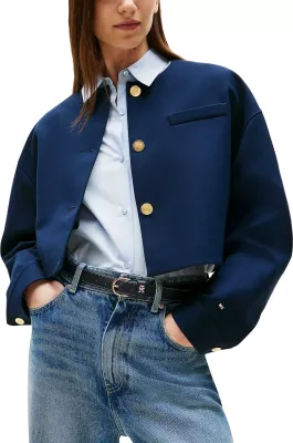 Blazer për femra Tommy Hilfiger Punto Crop Lady Jack WW0WW46519, blu e errët [Madhësia: 36]