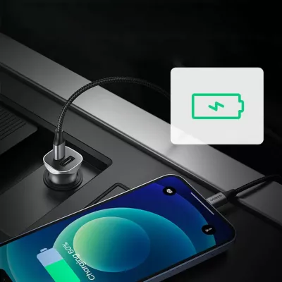 Karikues veture Ugreen CD130 18W 1x USB-A + 1x USB-C 3.4A 12/24V Quick Charge, gri (UGR1206GRY)