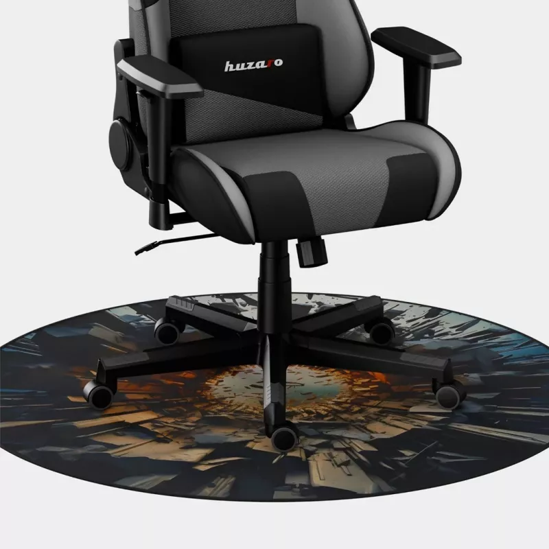 Tapet për karrige gaming Huzaro FloorMat 5.0, 1200x1200 mm, Gome, E zezë