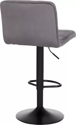 Karrige për bar rrotulluese DIANA, kadife gri, metal i zi mat, FH202.41, 44x52x109cm, set prej 2 copësh