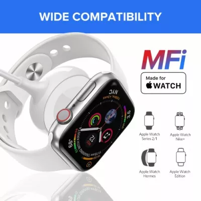 Karikues magnetik wireless për Apple Watch UGREEN 60969, USB-A + USB-C, 5V/1A, e bardhë