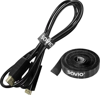 Organizues kabllosh Savio OC-07, shirit Velcro 10m, i zi