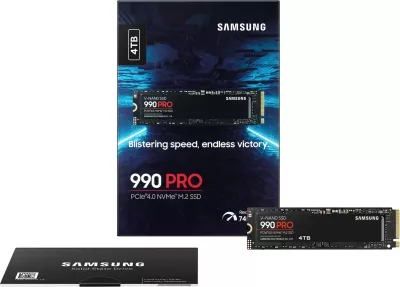 SSD Samsung 990 PRO, 4 TB, M.2, PCI Express 4.0, NVMe, V-NAND MLC