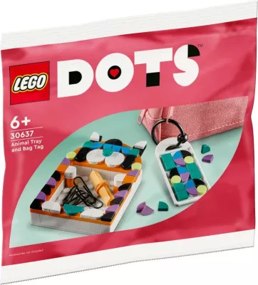 Set lodër LEGO DOTS 30637 tabakë kafshe dhe etiketë çante, polybag