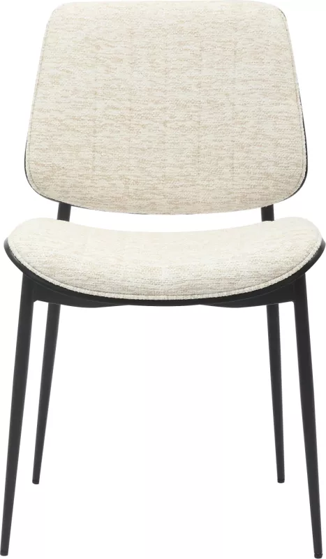 Karrige për ngrënie CONTI FH9983.02, metal i zi & dru i përpunuar, pëlhurë e kremtë, 48.5x56x82.5 cm, set prej 2 copash