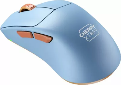 Maus CHERRY XTRFY M64 Wireless, 26000 DPI, Blu, Kafe, Turquoise