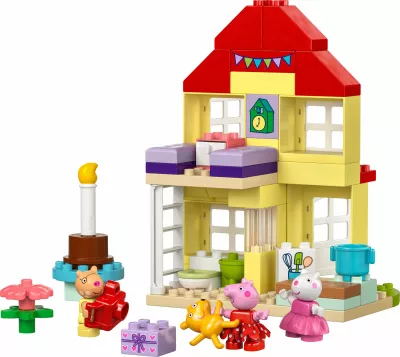Set ndërtimi LEGO DUPLO 10433 Peppa Pig Birthday House, 59 pjesë, multikolor