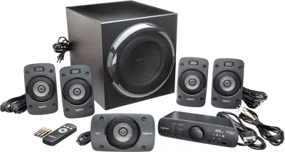 Altoparlantë Logitech Z906, 500 W, 1000 W, IR, të zeza