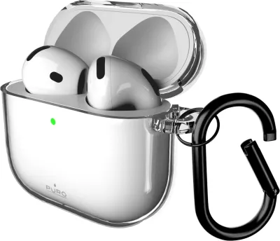 Mbështjellës TPU për AirPods 4 Puro 0.3 Nude, ultra i hollë, me karabinë, transparent