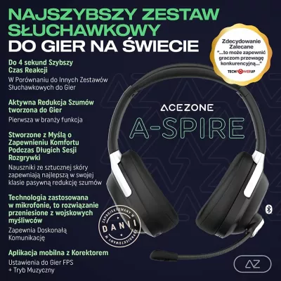 Kufje gaming Acezone A-Spire 64103, me kabllo 3 m, 3.5 mm/USB, të zeza