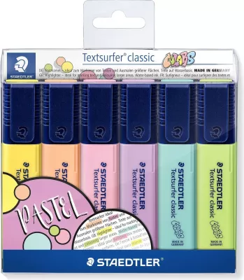 Set markuesa STAEDTLER Textsurfer classic 364 C, 6 copë, pastel
