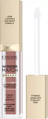 Buzëkuq i lëngshëm mat Eveline Cosmetics Wonder Match 09 Dream Nude për femra, 6.8ml