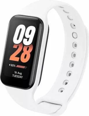 Rrip silikoni Fixed Sporty për Xiaomi Smart Band 8 Active/9 Active, i papërshkueshëm nga uji, me shtrëngues metalik, i bardhë, 1 copë