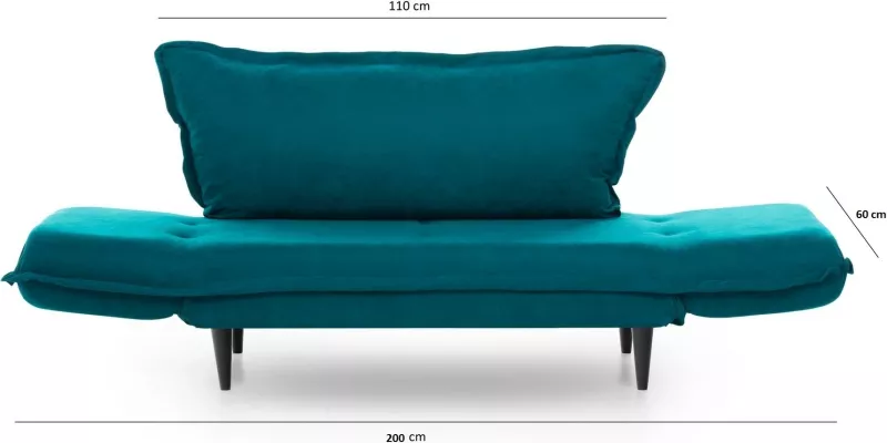 Divan-krevat 2 vendësh, Atelier del Sofa, Vino Daybed, ngjyrë petrol green, GR124\01
