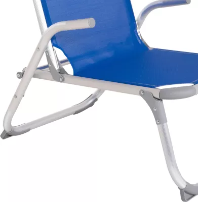 Karrige plazhi e ngritur, alumin i fortë, Almira FH6431.01, tekstilene blu, 53x68x80cm