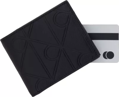 Portofol për meshkuj Calvin Klein XL Emblem AOP Emboss Billfold LV04D1175G, i zi