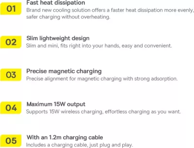 Karikues wireless Baseus Simple Mini3, MagSafe, Qi, 15W, vjollcë