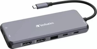 Stacion dokimi USB-C Verbatim CMH-14 14-në-1 (32154), argjendtë