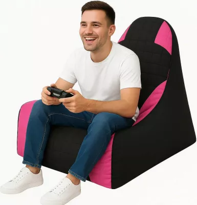 Karrige bean bag XXL Gamer, rozë dhe e zezë