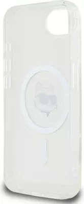 Mbështjellës Karl Lagerfeld IML Metal Choupette Head MagSafe për iPhone 16e, Bardhë