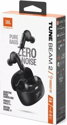Kufje True Wireless JBL Tune Beam 2, ANC e rregullueshme, Bluetooth 5.3, 48 orë bateri, IP54, me mikrofon, të zeza