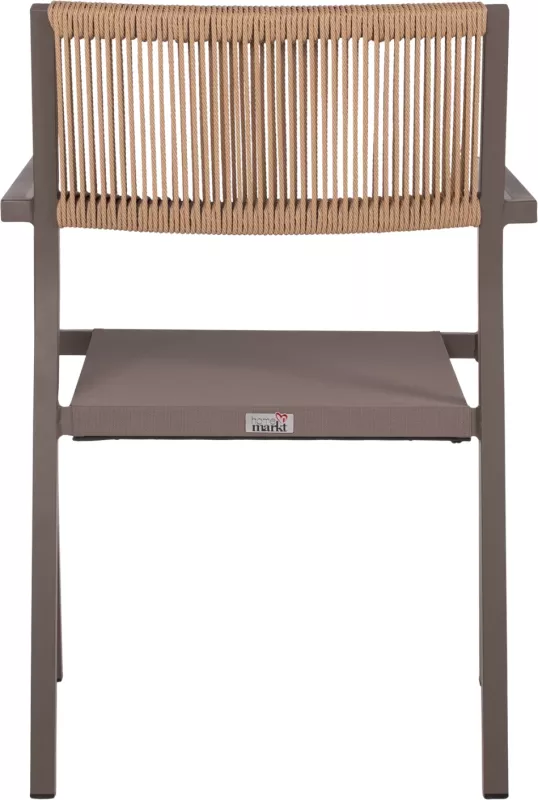 Karrige profesionale alumini, ngjyrë shampanje, me shpinë PE rattan, FH5893.03, 55.5x58.5x83 cm