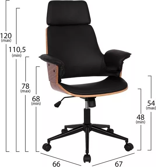 Karrige për zyre Superior Pro FH1110.01, e zezë/dru