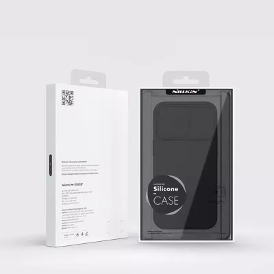 Mbështjellës Nillkin CamShield Silky Silicone për iPhone 14 Pro, me mbrojtëse kamere, Blu