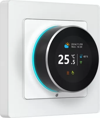Termostat i mençur Wi‑Fi, Avatto, WT20R-BH-3A-W-WiFi, ekran TFT, kontroll zëri, Tuya Smart Life, i bardhë