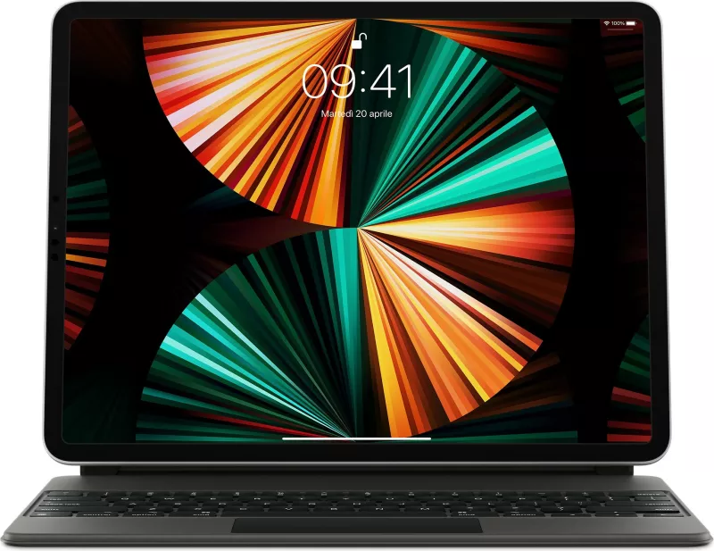 Tastierë Apple MJQK3T/A, QWERTY, Trackpad, iPad Pro 12.9", e zezë