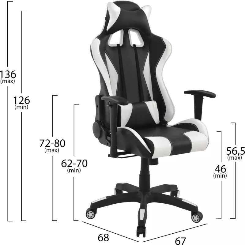 Karrige gaming Speed FH1062.04, e zezë/bardhë