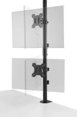 Krah vertikal për dy monitorë Kensington, Dual Monitor Arm, 32", kapëse/gromet, e zezë