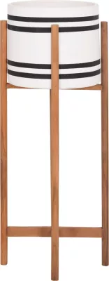 Vazo e brendshme me bazë druri teak, ngjyrë e zezë dhe e bardhë, RENTIL FH4683M, 27x66cm