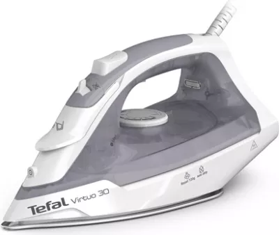 Hekur Tefal Virtuo 30 FV2C43E0 2000 W pllakë qeramike, avull dhe i thatë Gri/Bardhë