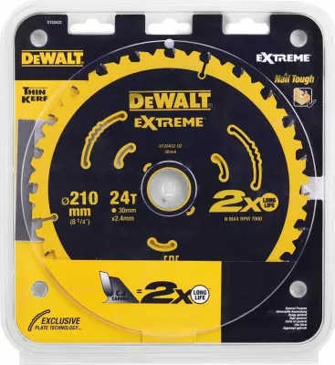 Disk sharrë rrethore DeWalt DT20432 210mm x 30mm, 24 dhëmbë, 2.4mm
